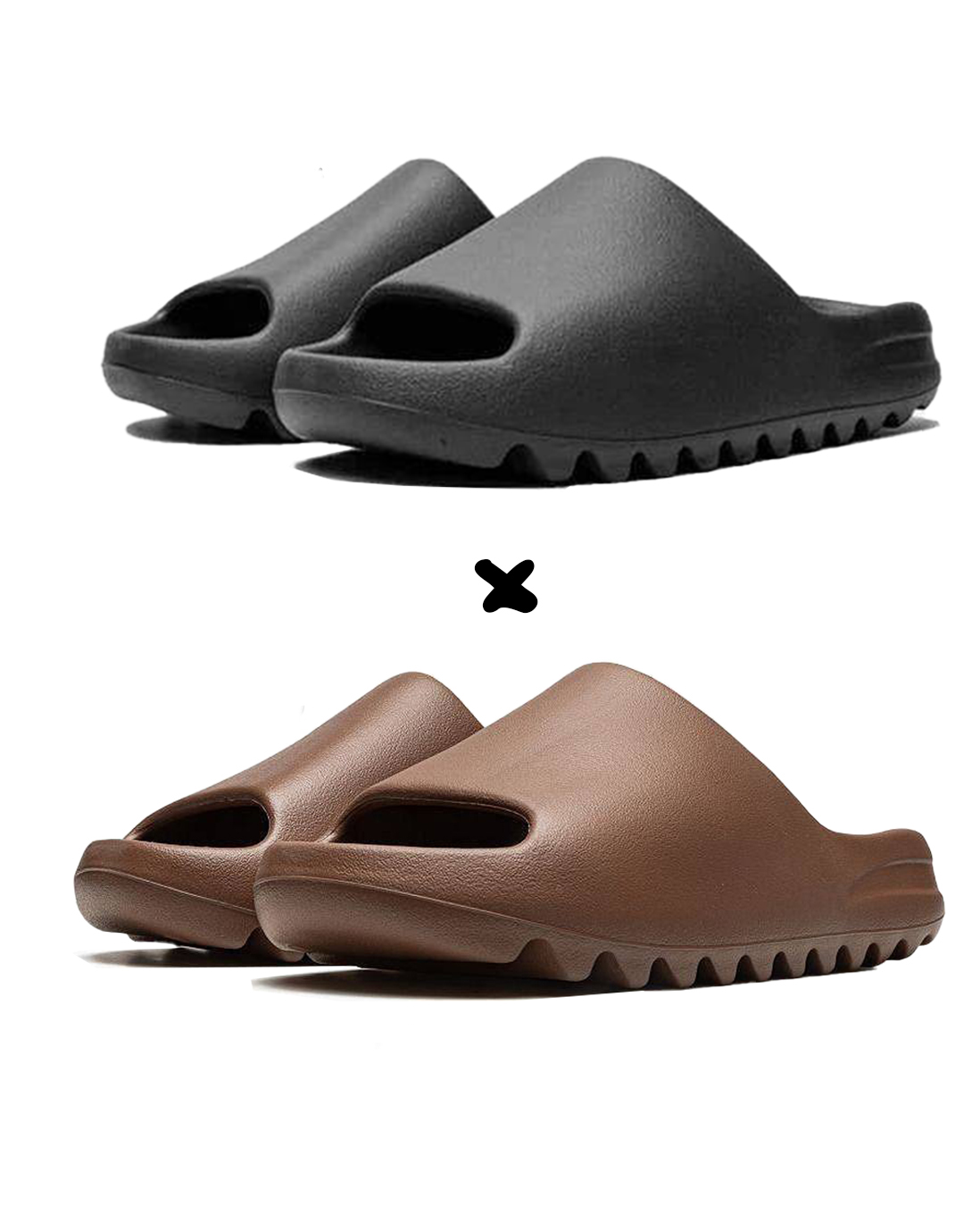 Adidas Yeezy Slide "Onyx"  X.  Adidas Yeezy Slide "Flax"